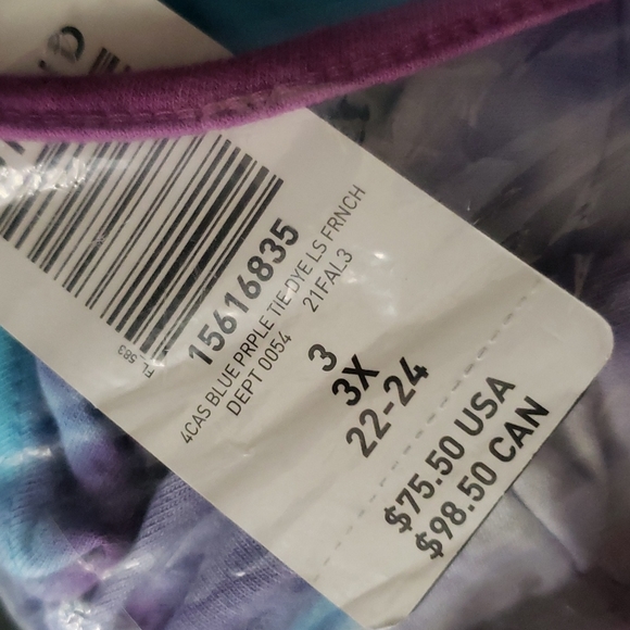 Torrid French Terry Blue & Purple Tie Dye Hoodie Dress NWT - Picture 10 of 10